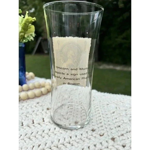 Vintage 1960s Rx Pharmacy Apothecary Bar Ware Drinking Glass Unicorn Mortar Rare - Picture 2 of 4